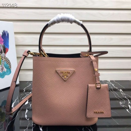 Bolso Prada Panier pequeño Original Saffiano 1BA217 Rosa
