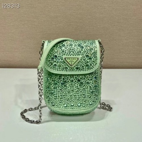 Prada Prada mini-bolso de cristal 1BH185 verde