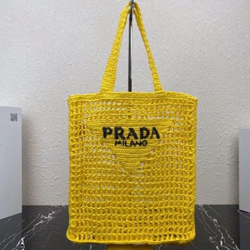 Bolso tote Prada Raffia 1CH393 amarillo