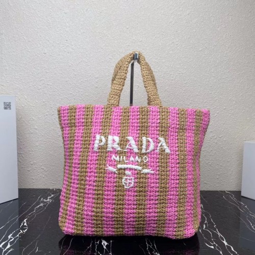 Bolso tote Prada Raffia 1NE229 rosa