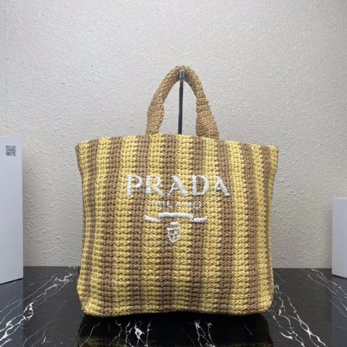 Bolso tote Prada Raffia 1NE229 amarillo