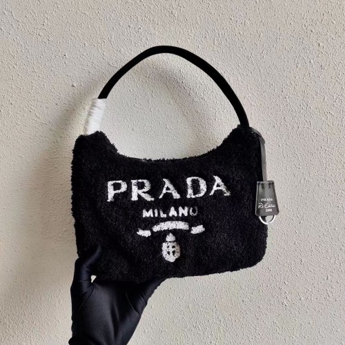 Minibolso de felpa Prada Re-Edition 2000 1NE515 negro