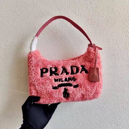 Minibolso de felpa Prada Re-Edition 2000 1NE515 rosa