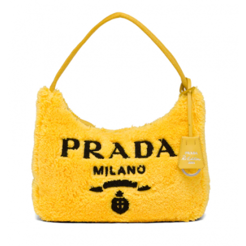 Minibolso de felpa Prada Re-Edition 2000 1NE515 amarillo