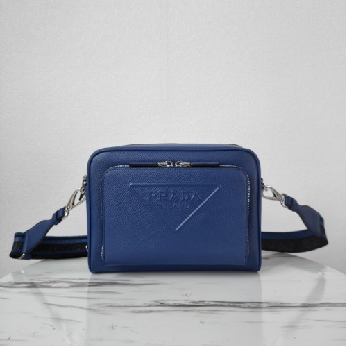 Prada Re-Edition 2005 Bolso de piel Saffiano 2HD052 azul