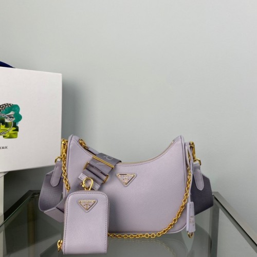 Bolso de hombro Prada Re-Edition 2005 Saffiano 1BH204 Lavanda