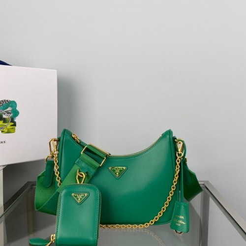 Prada Re-Edition 2005 Saffiano bolso de hombro 1BH204 verde