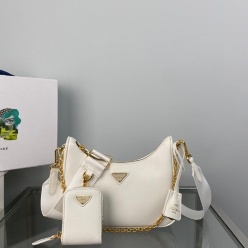 Prada Re-Edition 2005 Saffiano bolso de hombro 1BH204 blanco
