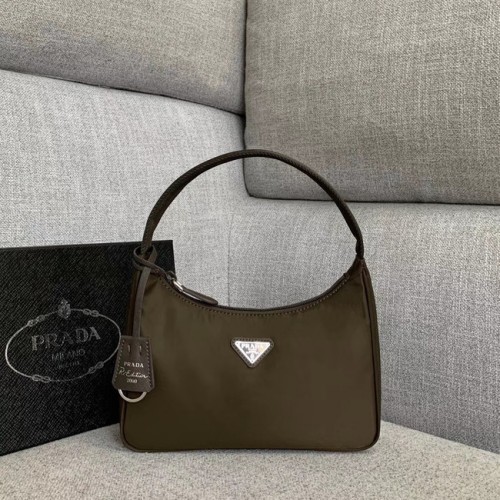 Bolso tote Prada Re-Edition nylon 91204 Caqui