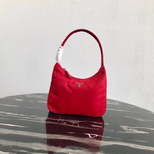 Bolso tote Prada Re-Edition nylon MV519 rojo