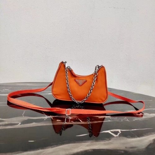 Minibolso Prada Re-Edition de nylon 1TT122 naranja