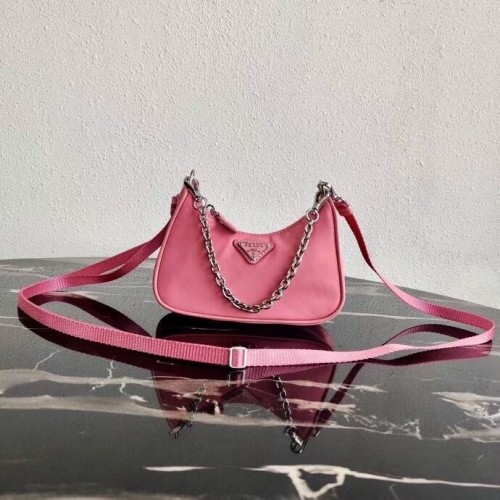 Minibolso de hombro Prada Re-Edition de nailon 1TT122 rosa