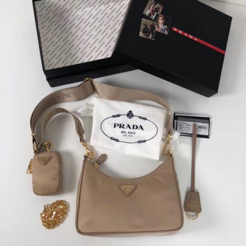 Prada Re-Edition bandolera de nylon 1BH204 albaricoque