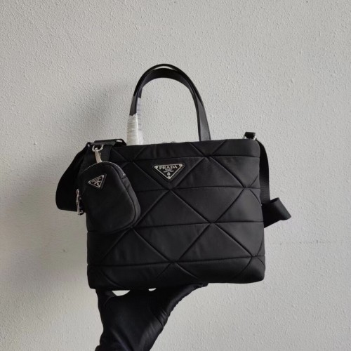 Bolso de hombro Prada Re-Nylon y piel Saffiano 1AG380 negro