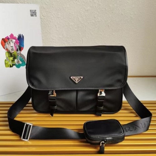 Bolso de hombro Prada Re-Nylon y piel Saffiano 2XD770 negro
