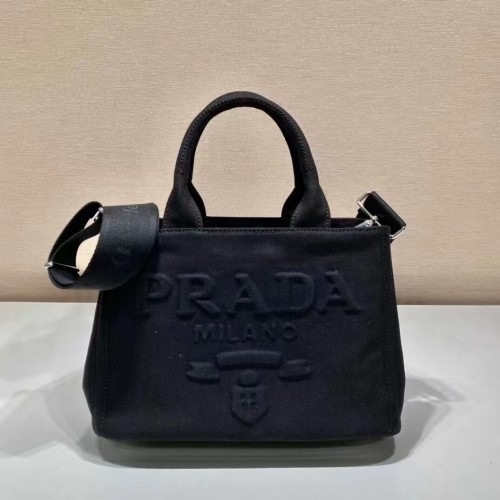 Bolso tote de tela Prada 1BA499 negro
