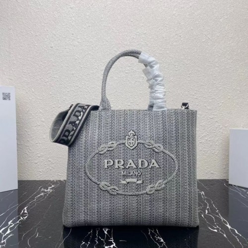 Prada BOLSO DE LA COMPRA 1AV332 Negro y gris