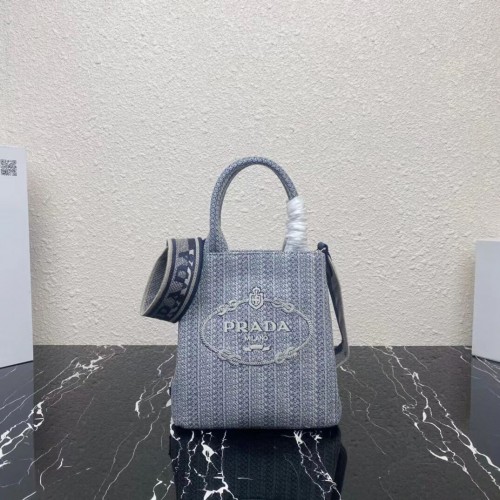 Prada BOLSO DE LA COMPRA PEQUEÑO 1AV333 Azul