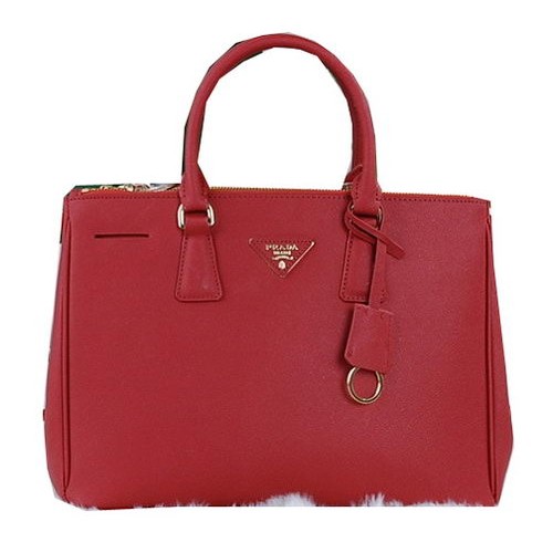 Prada Bolso tote de piel de becerro Saffiano PBN2274 Rojo