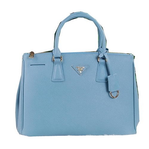 Prada Bolso tote de piel de becerro Saffiano PBN2274 Azul cielo
