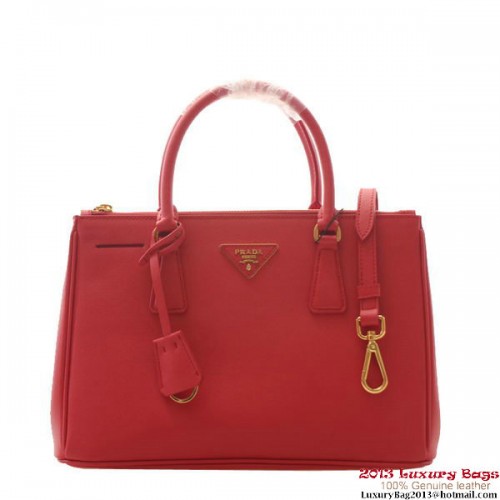 Prada Bolso Tote De Piel Saffiano De 30 Cm BN1801 Rojo