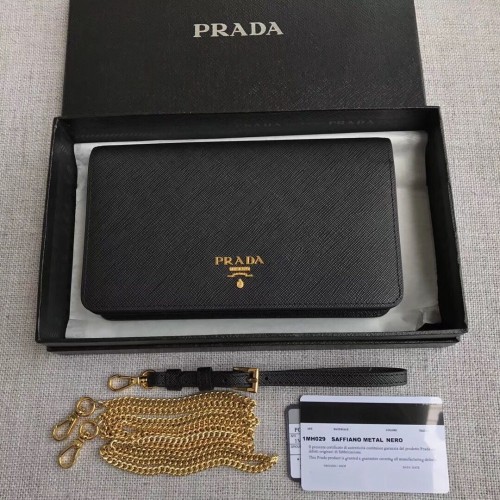 Prada Minibolso de piel saffiano 1HZ029 negro