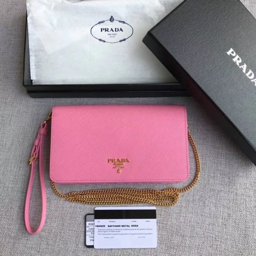 Prada Minibolso de piel saffiano 1HZ029 rosa
