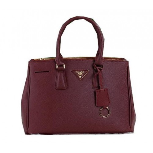 Prada Bolso Tote De Cuero Saffiano PBN1801 Burdeos