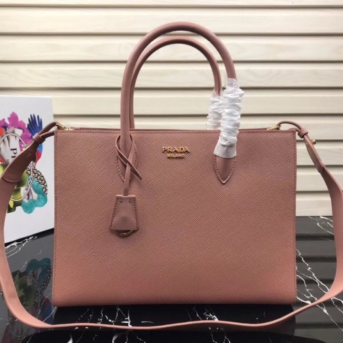 Prada Saffiano Leather Tote grande 1BA153 rosa