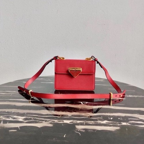 Bolso Prada Symbole de Prada en piel Saffiano 1BD270 rojo