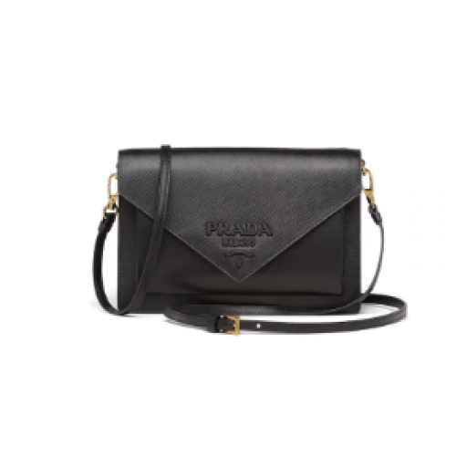 Minibolso Prada de piel Saffiano 1BP020 negro
