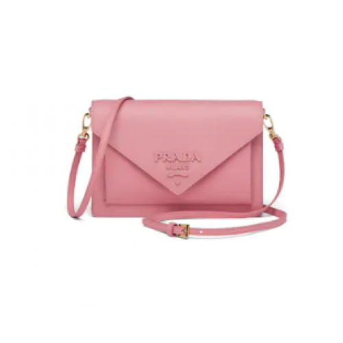 Minibolso Prada de piel Saffiano 1BP020 rosa