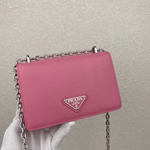 Minibolso de hombro Prada de piel Saffiano 2BD032 rosa
