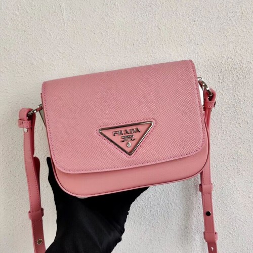 Minibolso de hombro Prada de piel Saffiano 2BD249 rosa