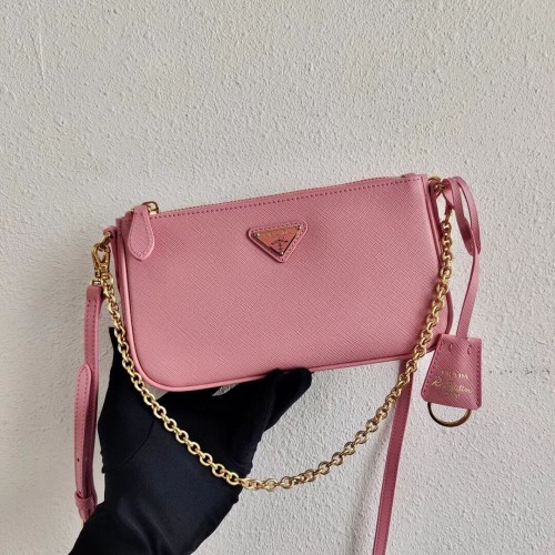 Mini bolso de hombro Prada de piel Saffiano 2BH171 rosa