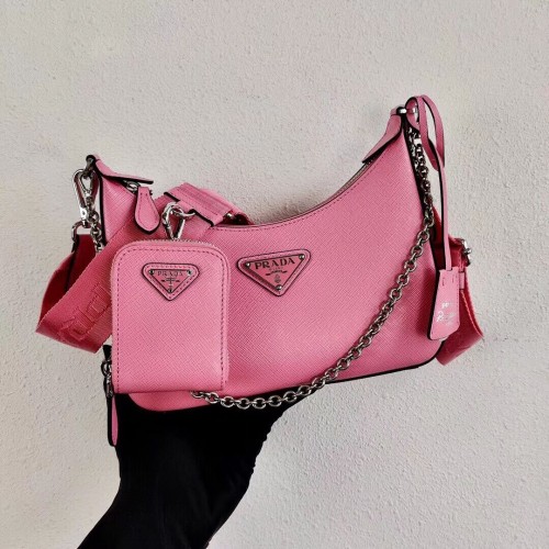 Minibolso de hombro Prada de piel Saffiano 2BH204 rosa