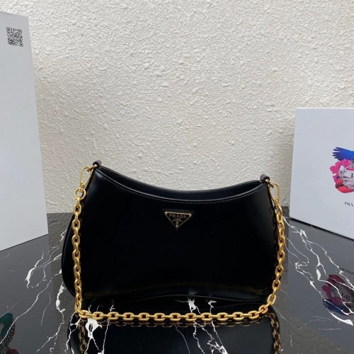 Bolso de hombro Prada de piel Saffiano 2BC148 negro