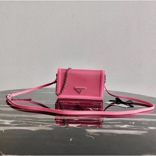 Bolso de hombro Prada en piel Saffiano 2BP019 rosa