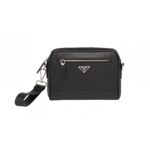 Bolso de hombro Prada en piel Saffiano 2VH063 negro