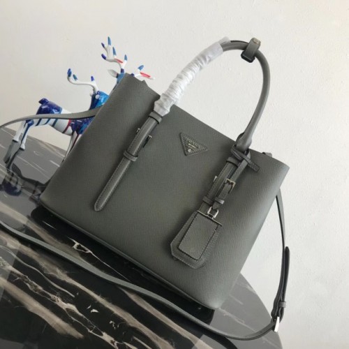 Prada Bolso tote de cuero Saffiano original BN2838 Caqui