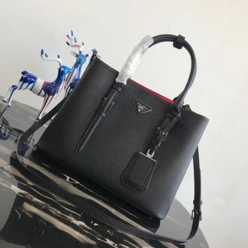 Prada Bolso tote de cuero Saffiano original BN2838 negro