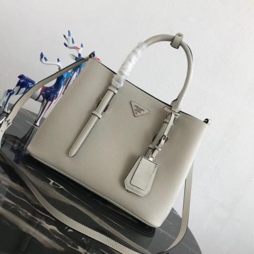 Prada Bolso tote de cuero Saffiano original BN2838 blanco