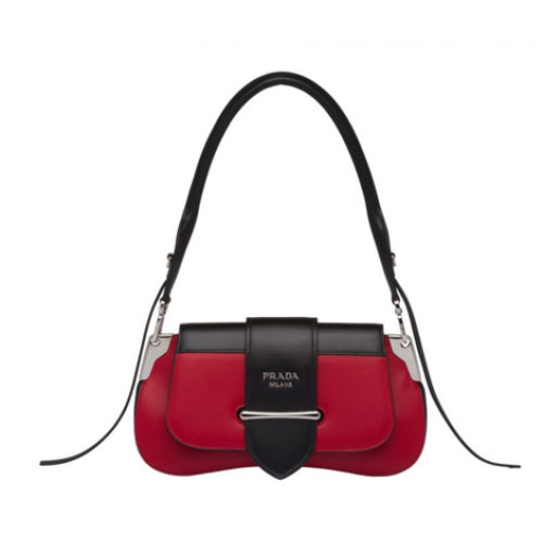 Bolso de hombro Prada Sidonie en piel 1BD168 rojo