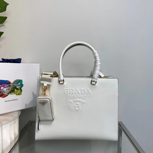 Bolso Prada Kristen Saffiano 1BD355 blanco