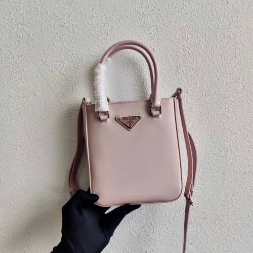 Prada Bolso tote pequeño de piel cepillada 1AD331 rosa