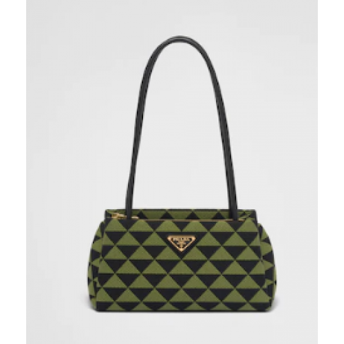 Prada Pequeño bolso Symbole de tela bordada 1BA368 verde