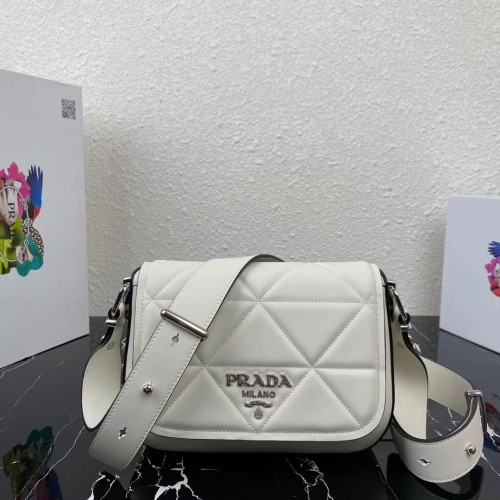 Bolso patchwork Prada System napa 1BG283 blanco