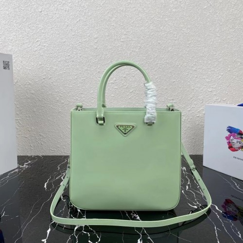 Tote Prada de piel cepillada 1BA330 verde claro