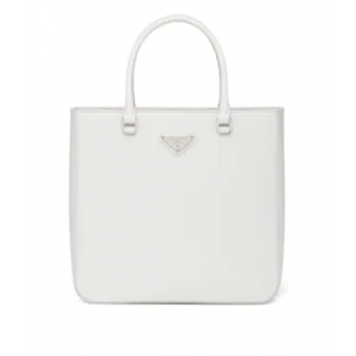 Tote Prada de piel cepillada 1BA330 blanco
