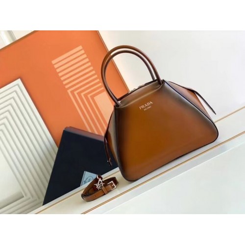 Bolso tote de piel Prada 1BD663A caramelo